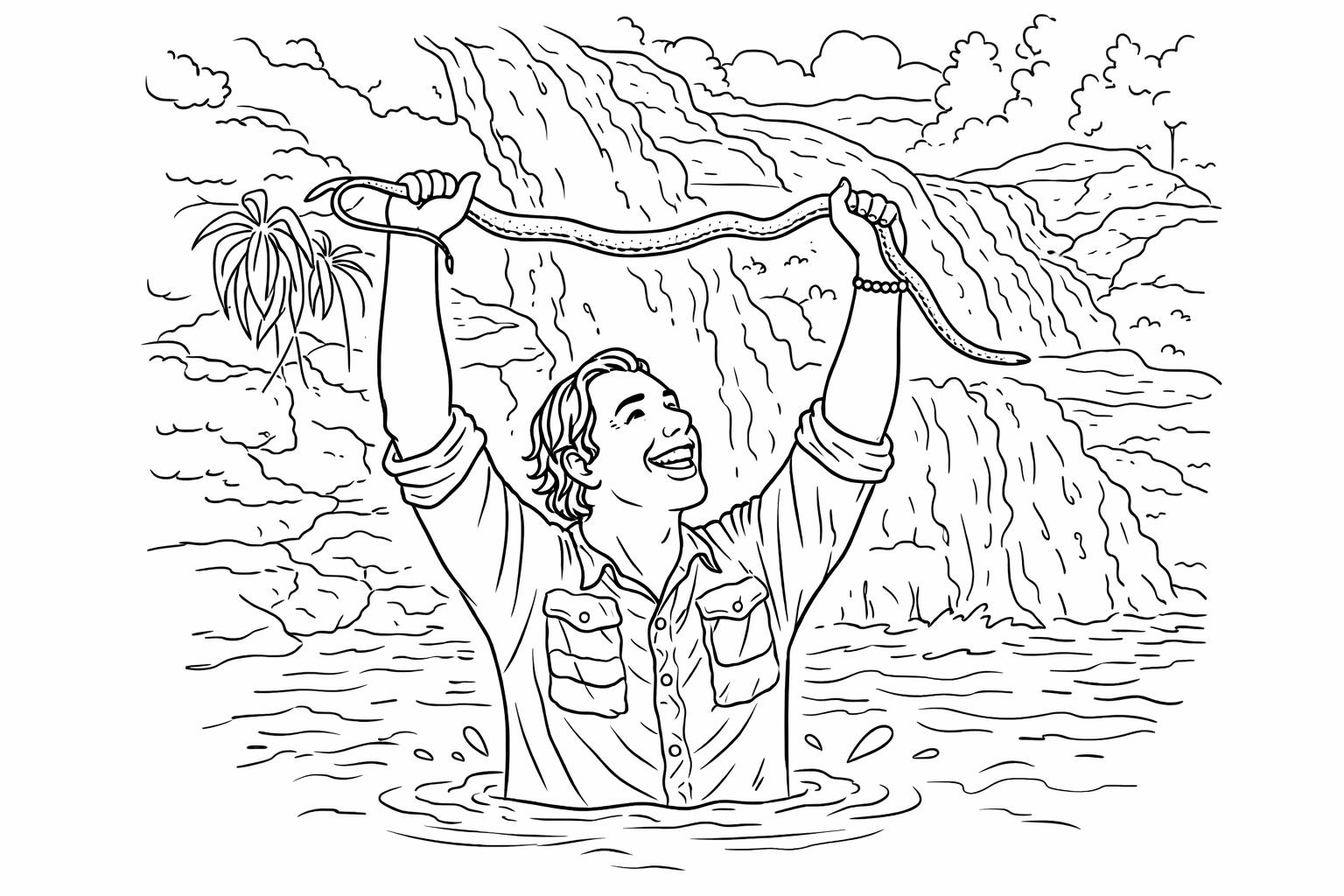 Freek Vonk kleurplaat - zwart-wit lijntekening