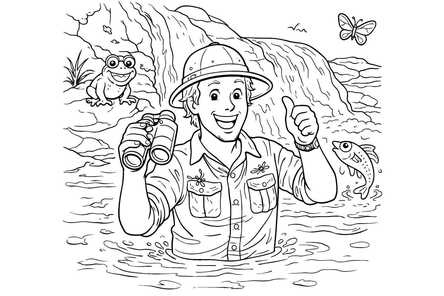 Freek Vonk kleurplaat - zwart-wit lijntekening