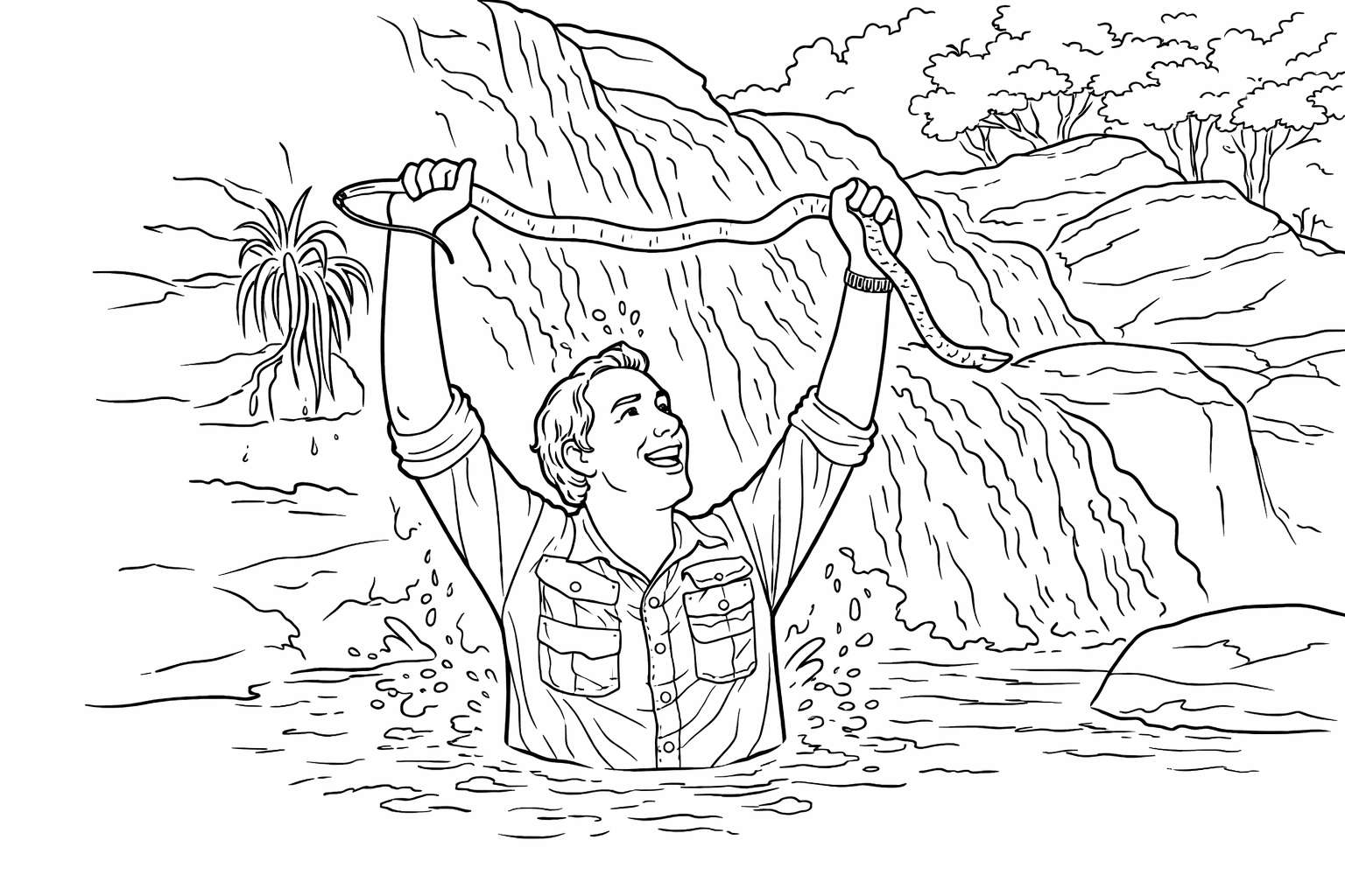 Freek Vonk kleurplaat - zwart-wit lijntekening