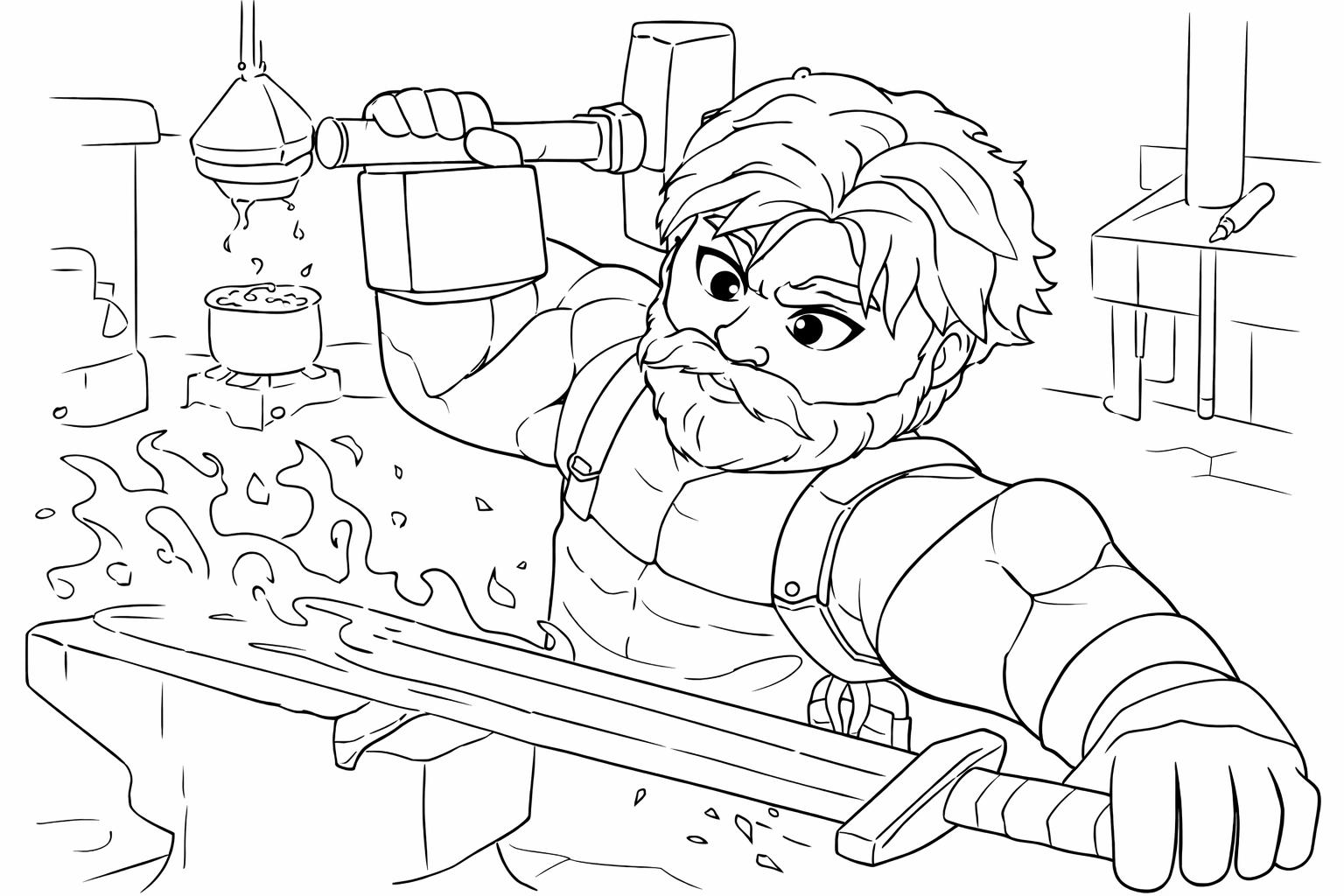 The Forge Roblox coloring page line art