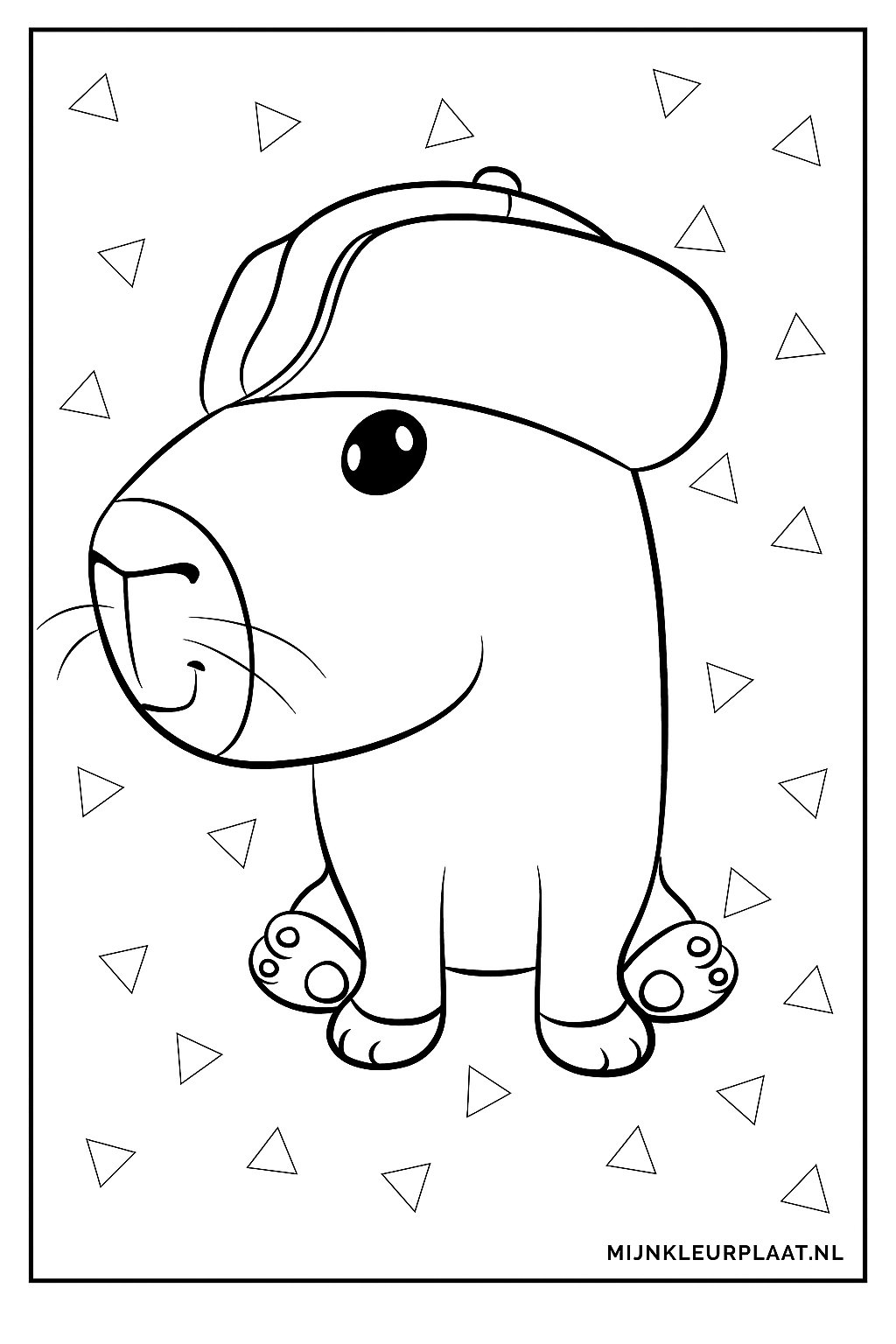 Plantilla de Coloreado Gratis de Capibara - Variante 1 Plantilla para Niños