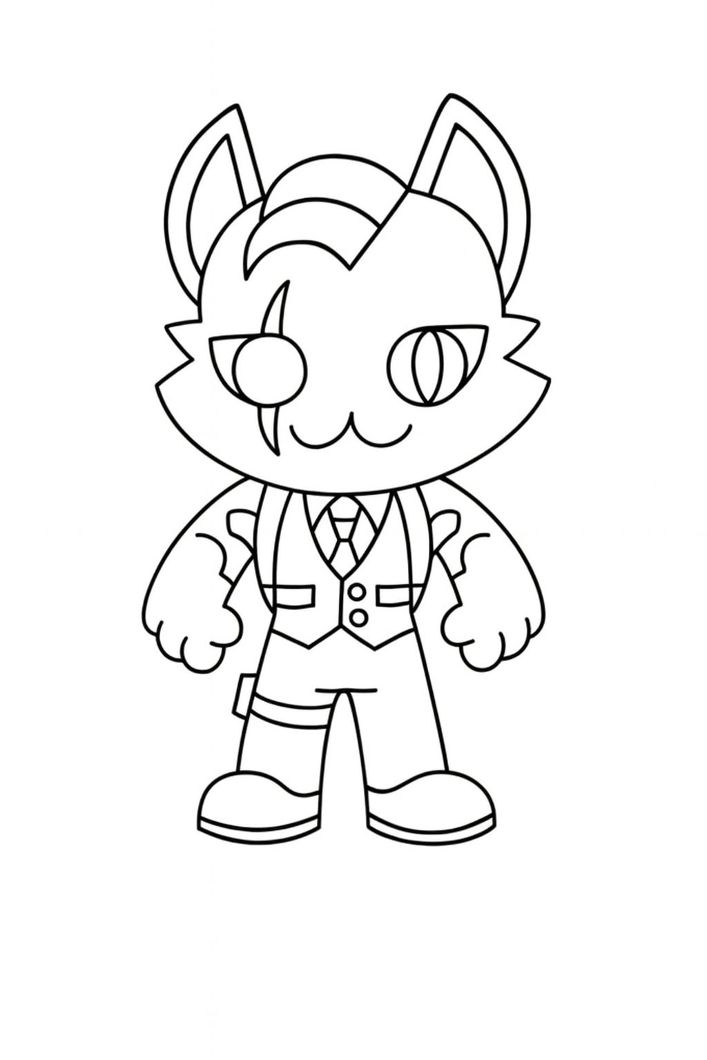 Kleurplaat van meowdas fortnite, variant 3