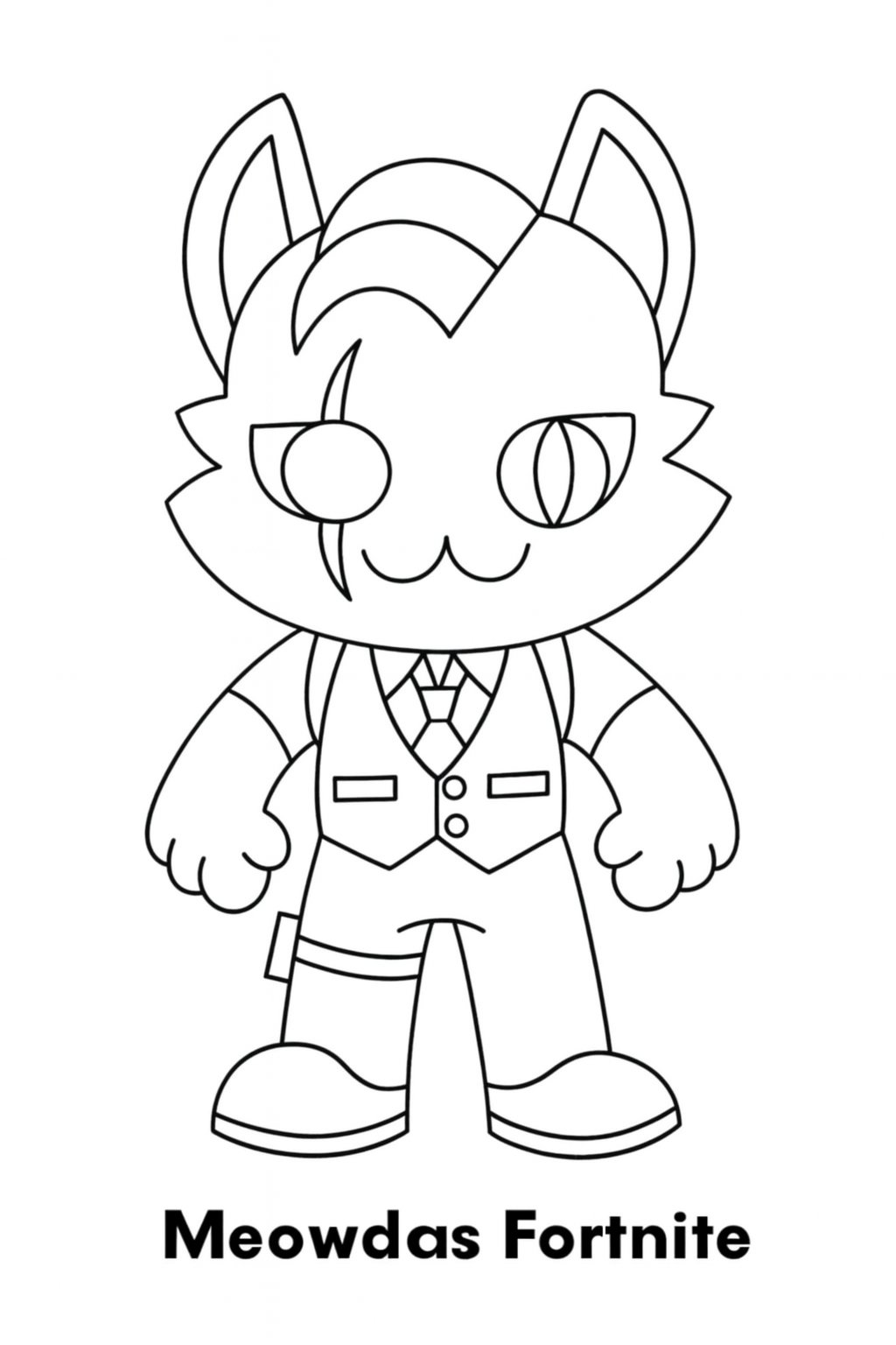 Kleurplaat van meowdas fortnite, variant 4