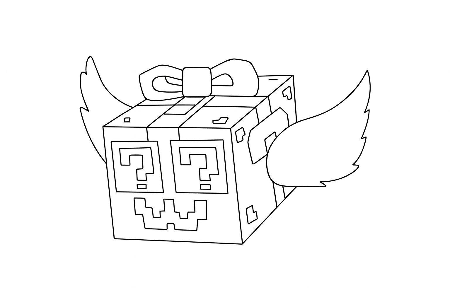 Kleurplaat van festive lucky (block steal a brainrot), variant 4