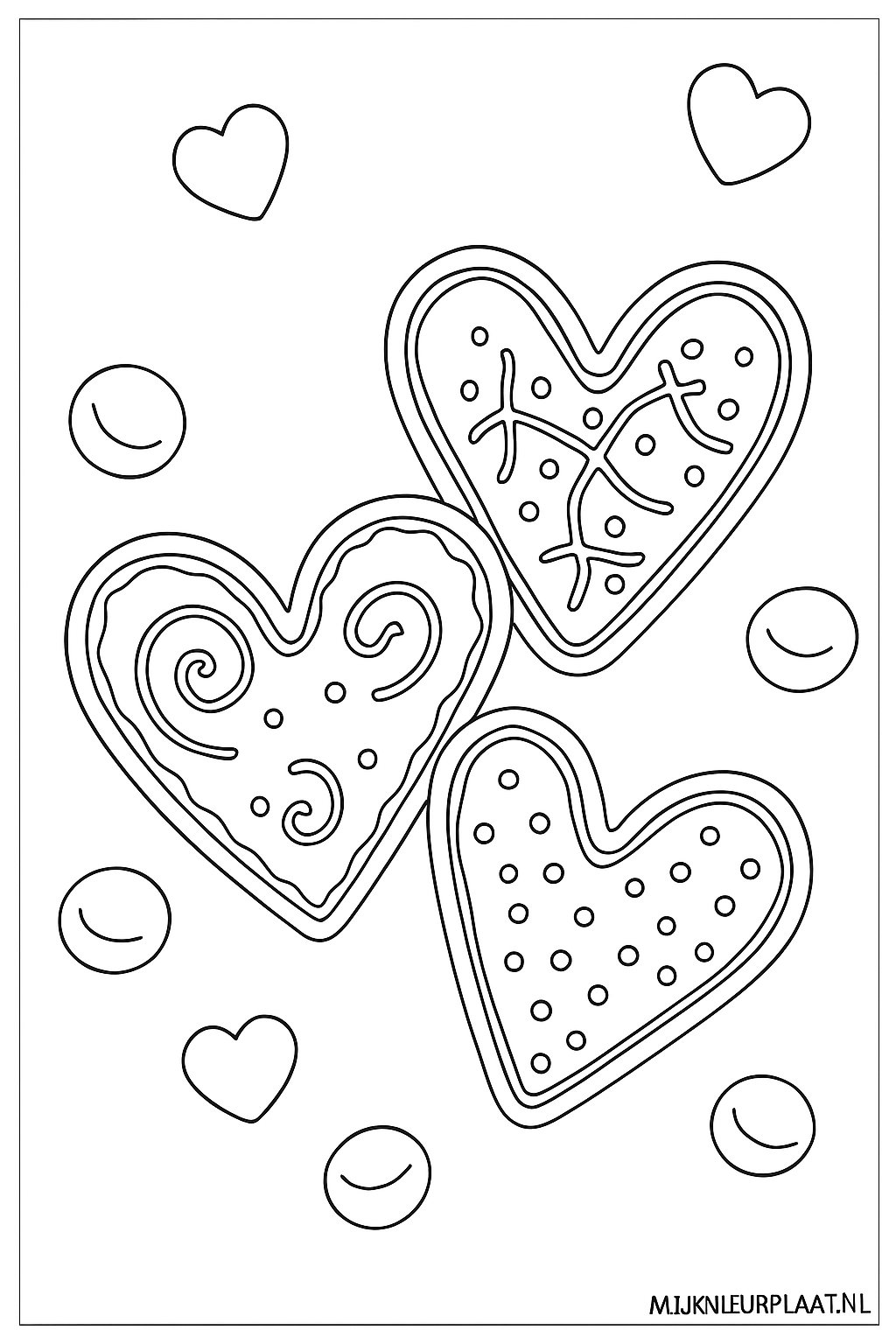 Plantilla de Colorear Gratis del Día de San Valentín - Variante 4 Plantilla para Niños