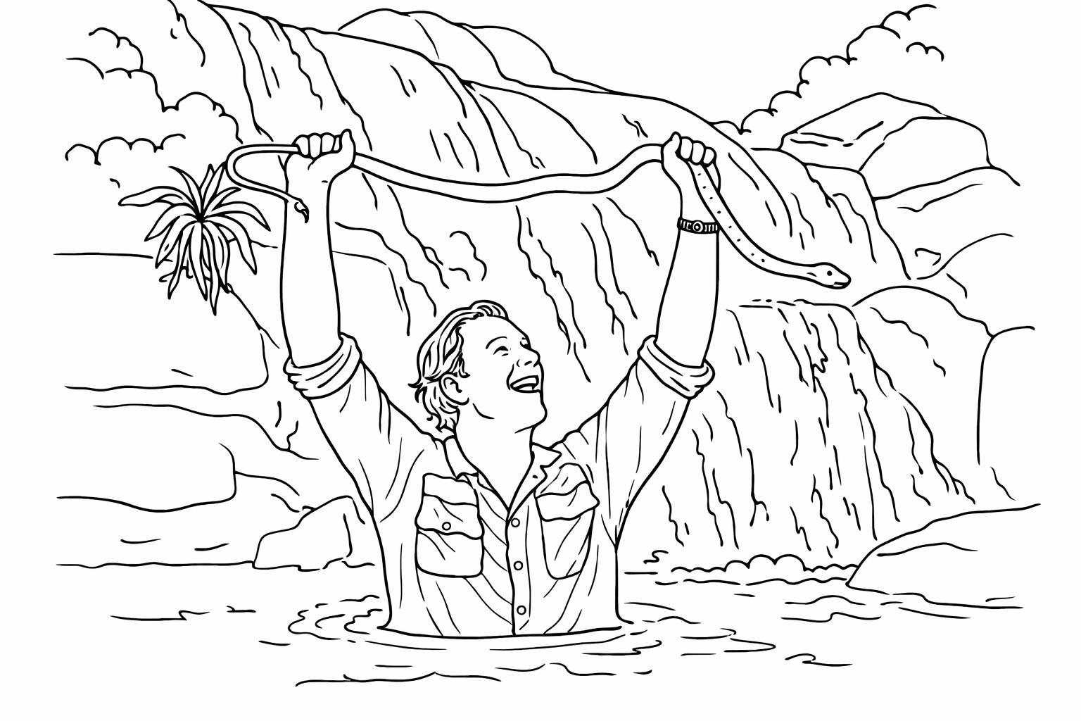 Freek Vonk kleurplaat - zwart-wit lijntekening