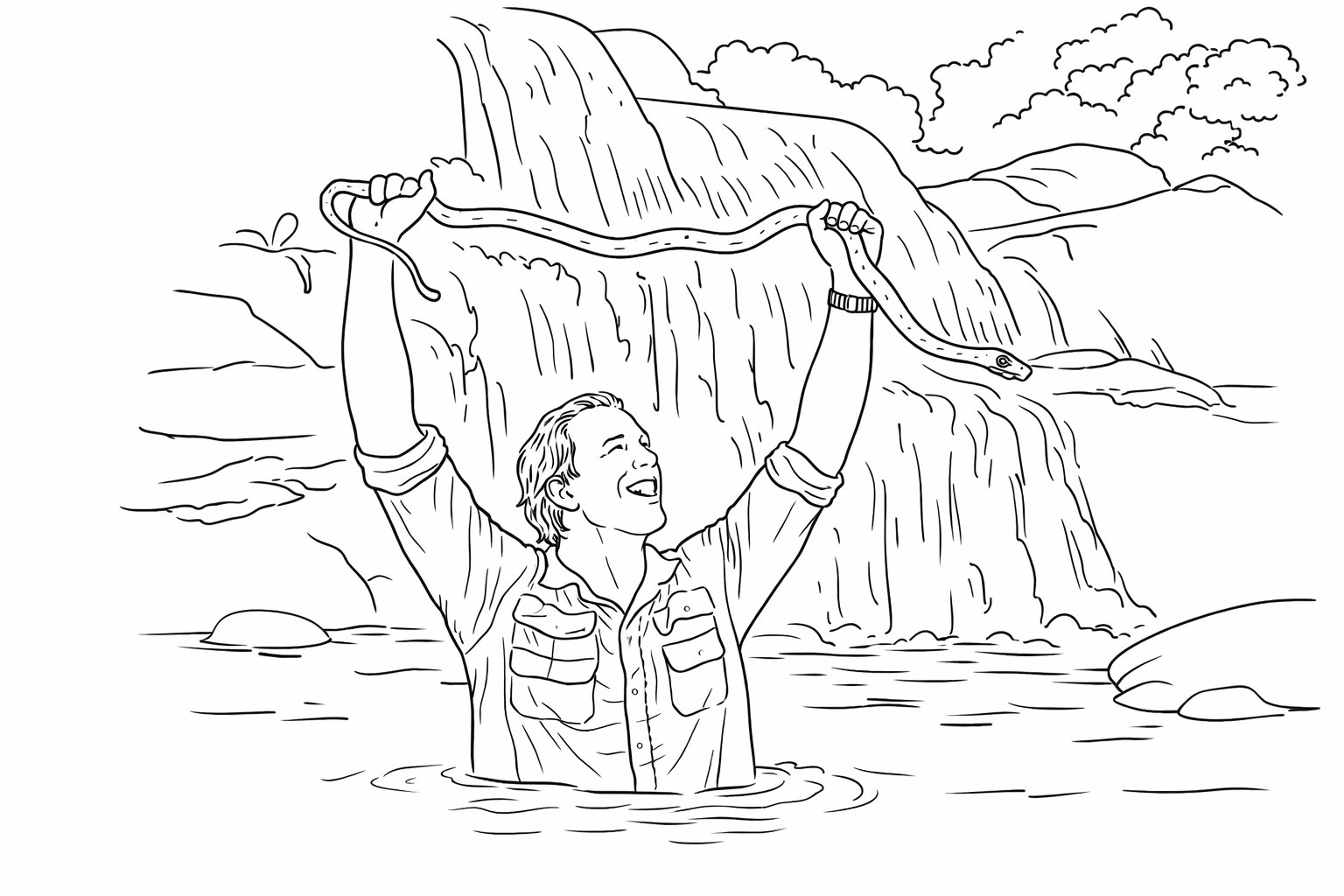 Freek Vonk kleurplaat - zwart-wit lijntekening