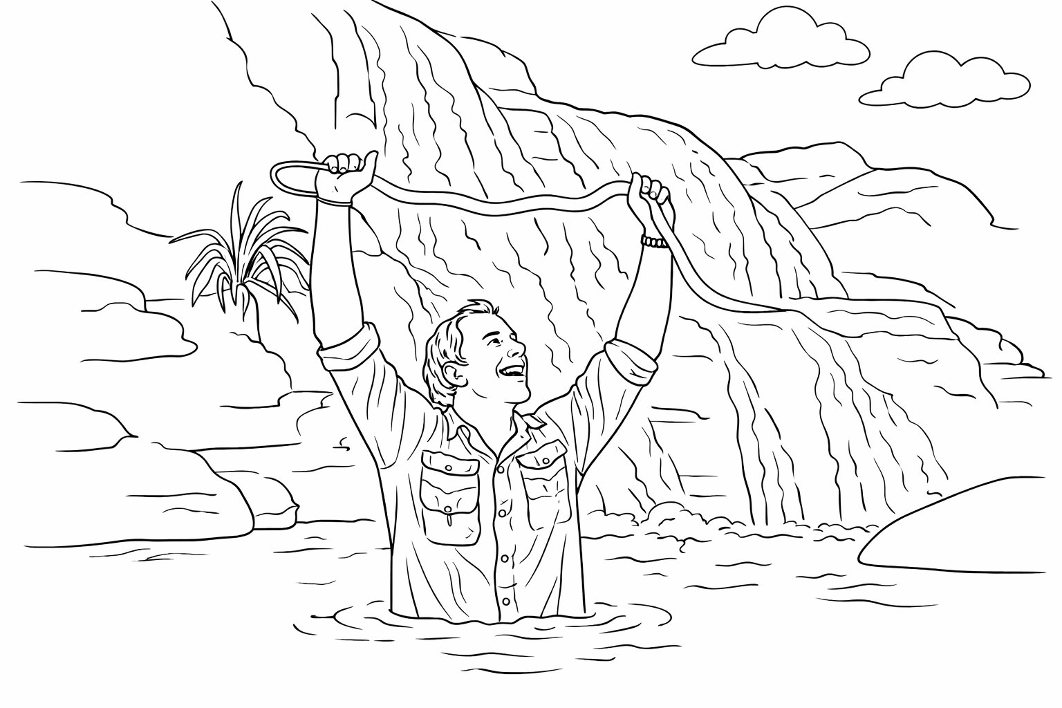 Freek Vonk kleurplaat - zwart-wit lijntekening