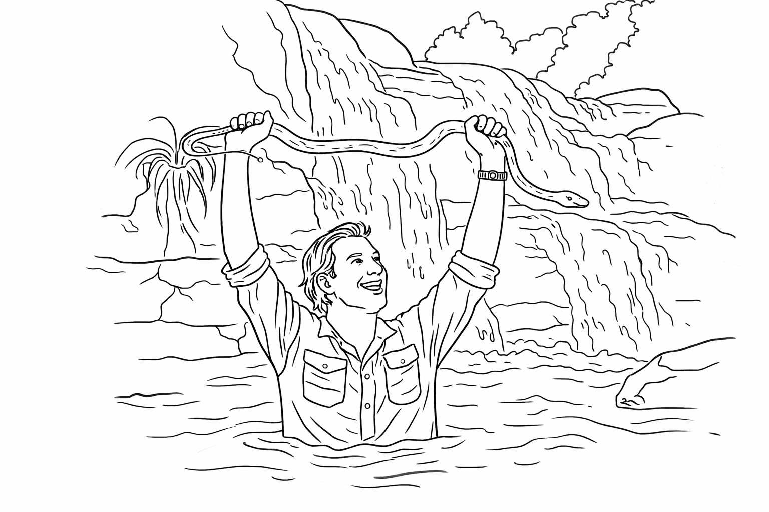 Freek Vonk kleurplaat - zwart-wit lijntekening