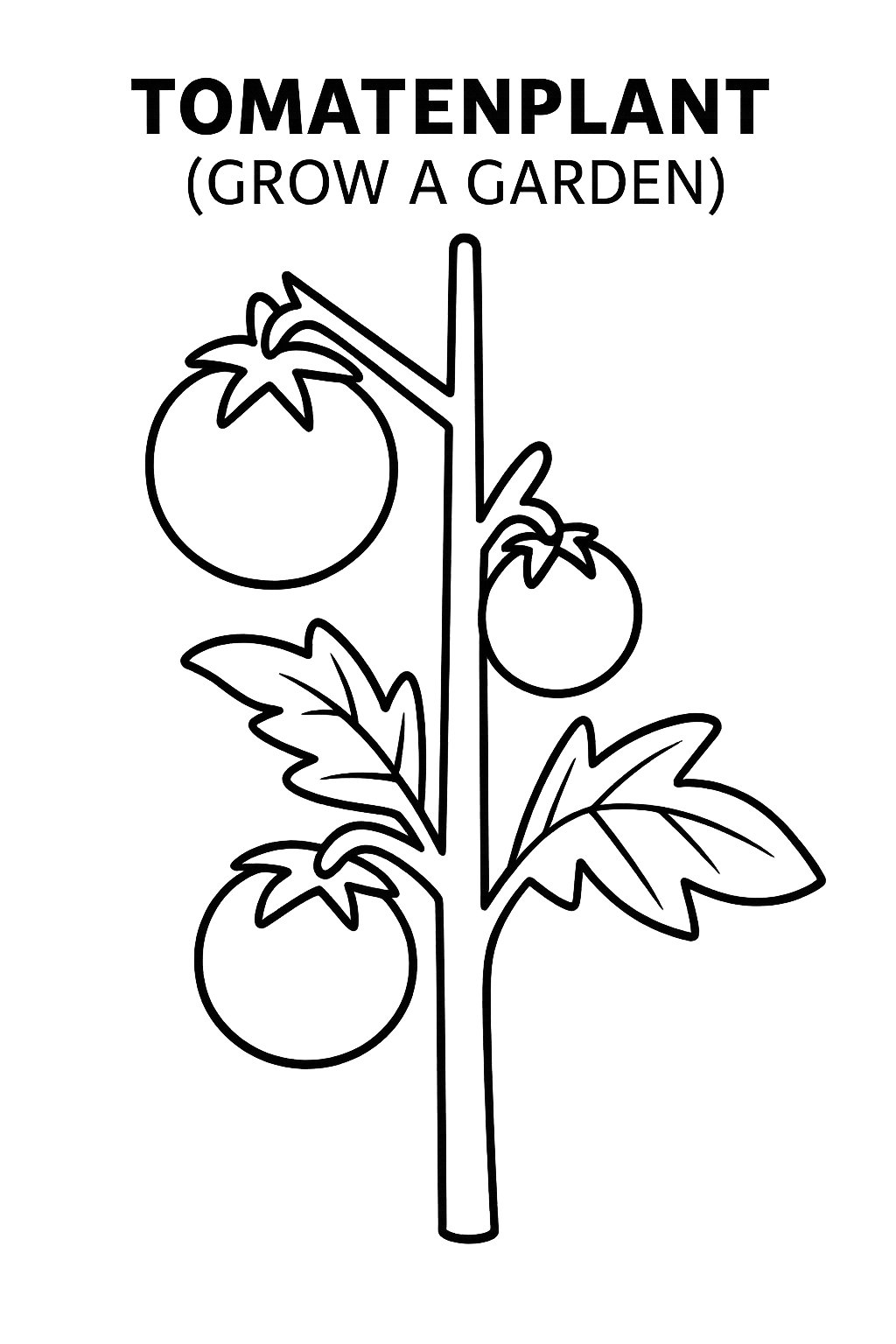 Kleurplaat van tomatenplant (grow a garden), variant 1
