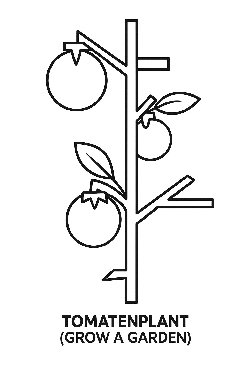 Kleurplaat van tomatenplant (grow a garden), variant 2