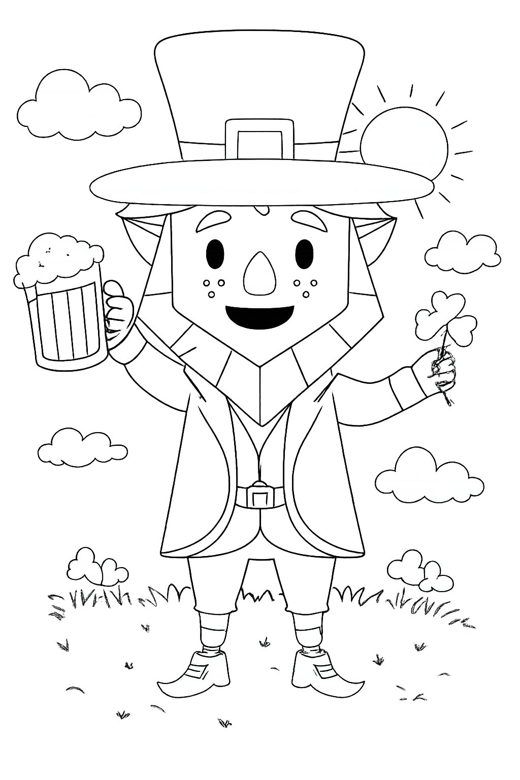 Coloriage st patrick's day dessin au trait