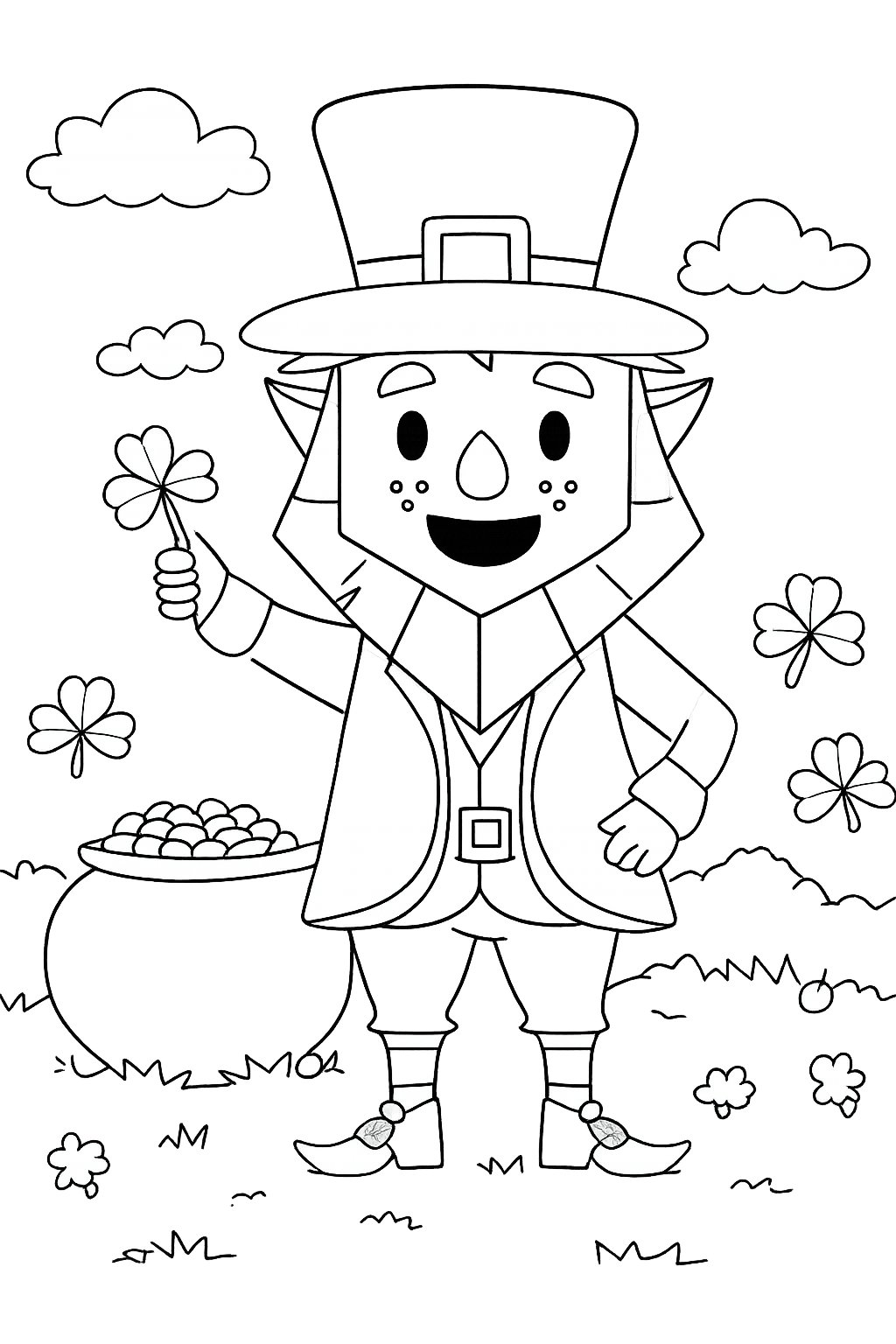 Coloriage st patrick's day dessin au trait