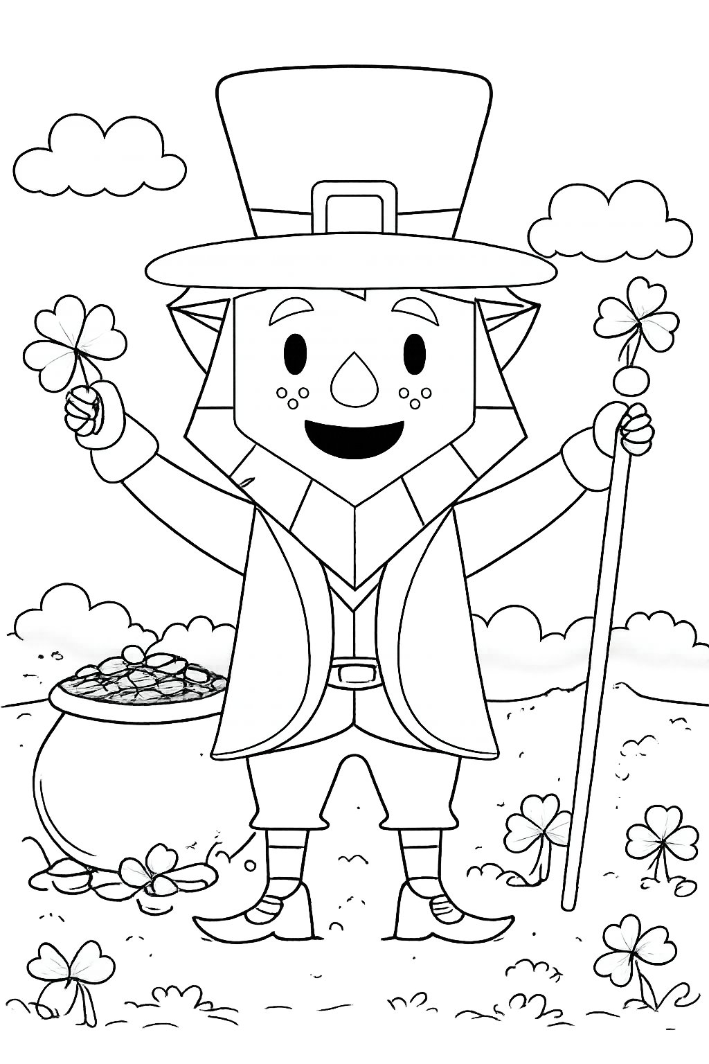 Coloriage st patrick's day dessin au trait