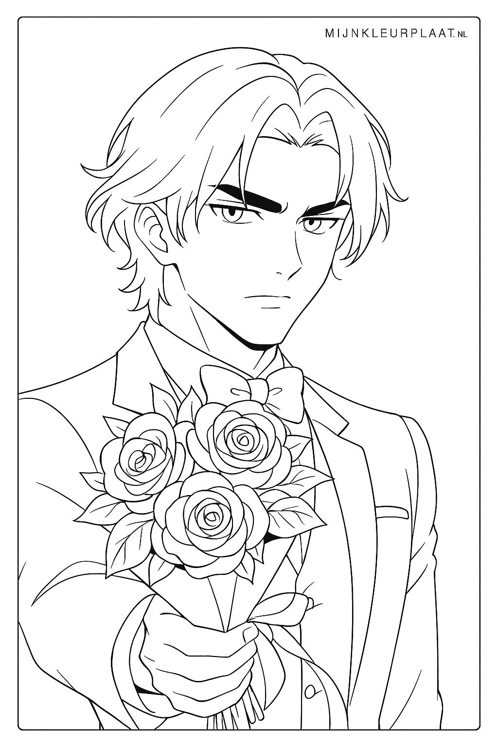 Plantilla de Colorear Gratis del Día de San Valentín - Variante 4 Plantilla para Niños