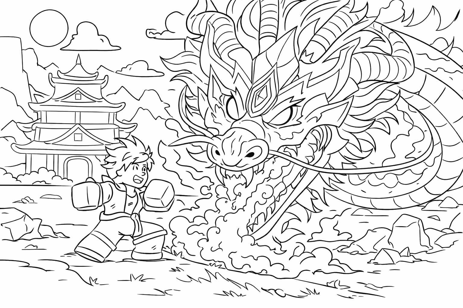 Dibujo para colorear blox fruits roblox line art