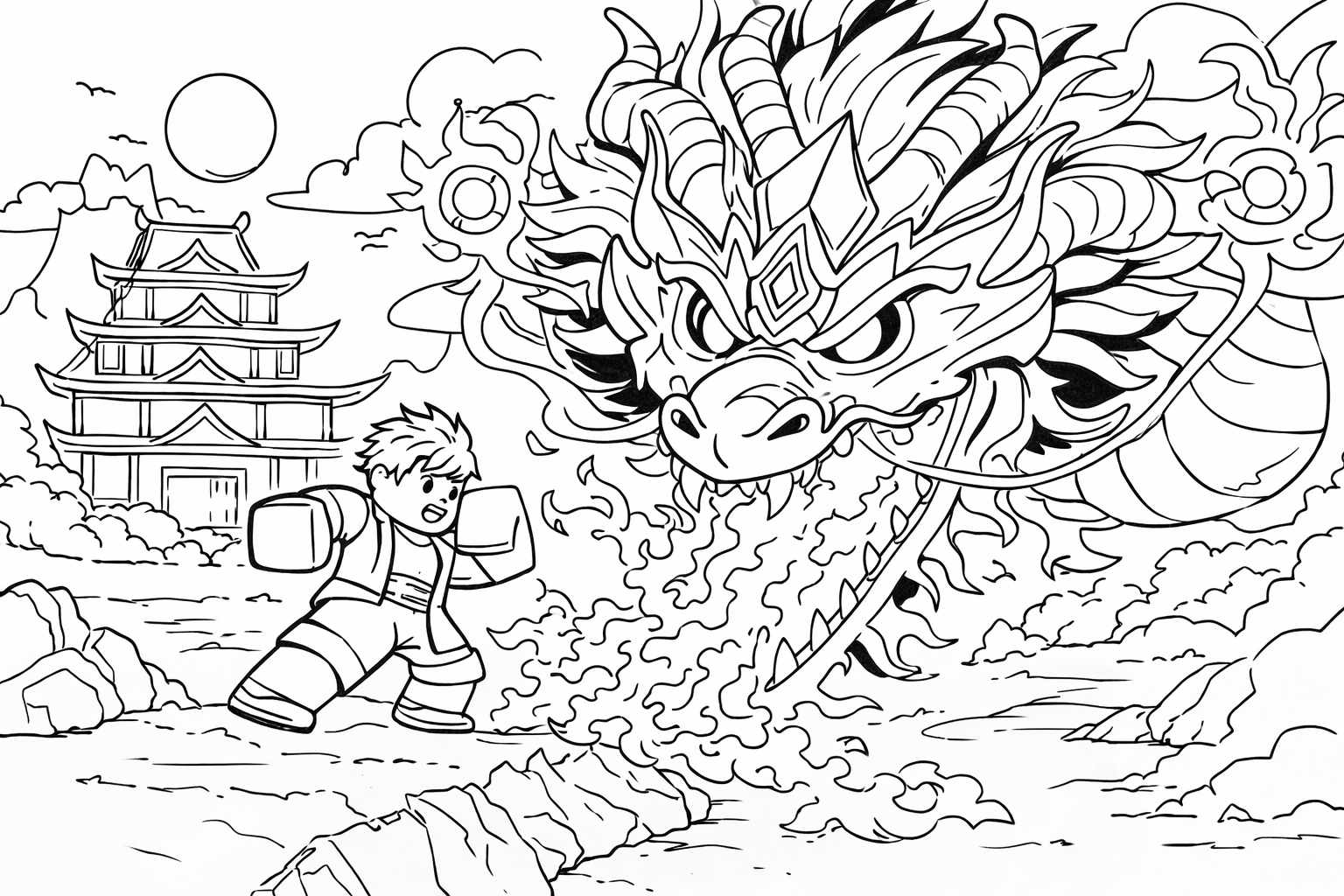 Dibujo para colorear blox fruits roblox line art