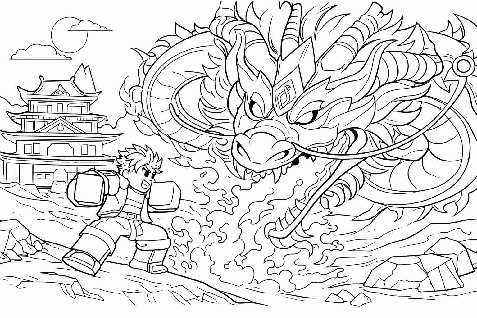 Dibujo para colorear blox fruits roblox line art