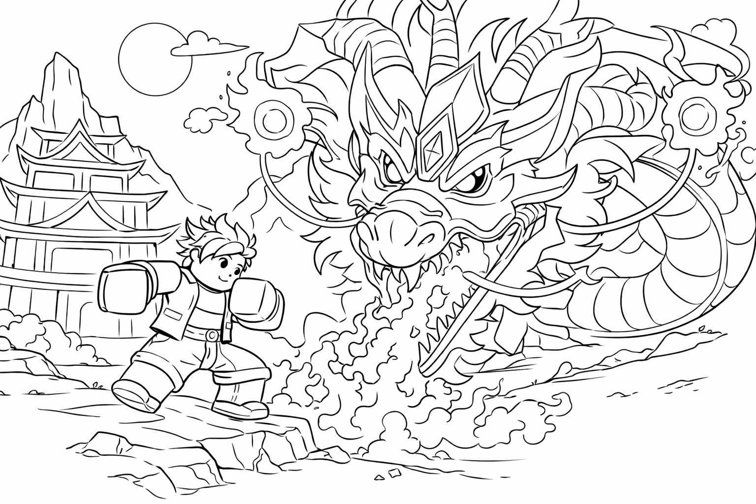 Dibujo para colorear blox fruits roblox line art