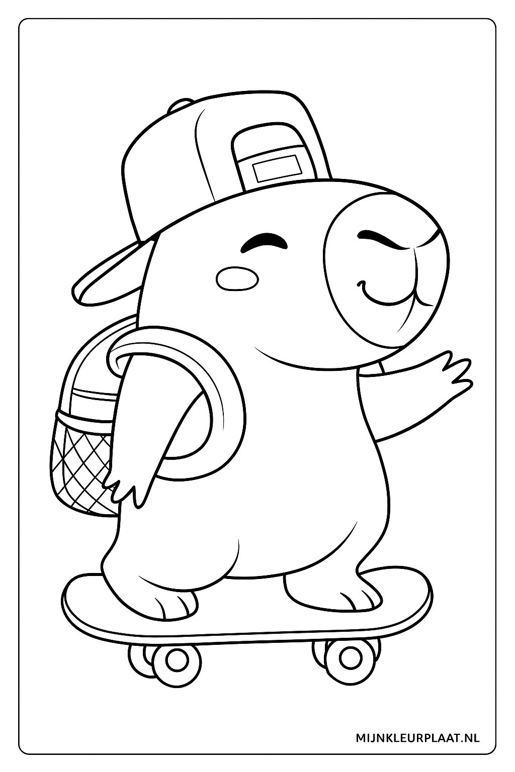 Plantilla de Coloreado Gratis de Capibara - Variante 1 Plantilla para Niños