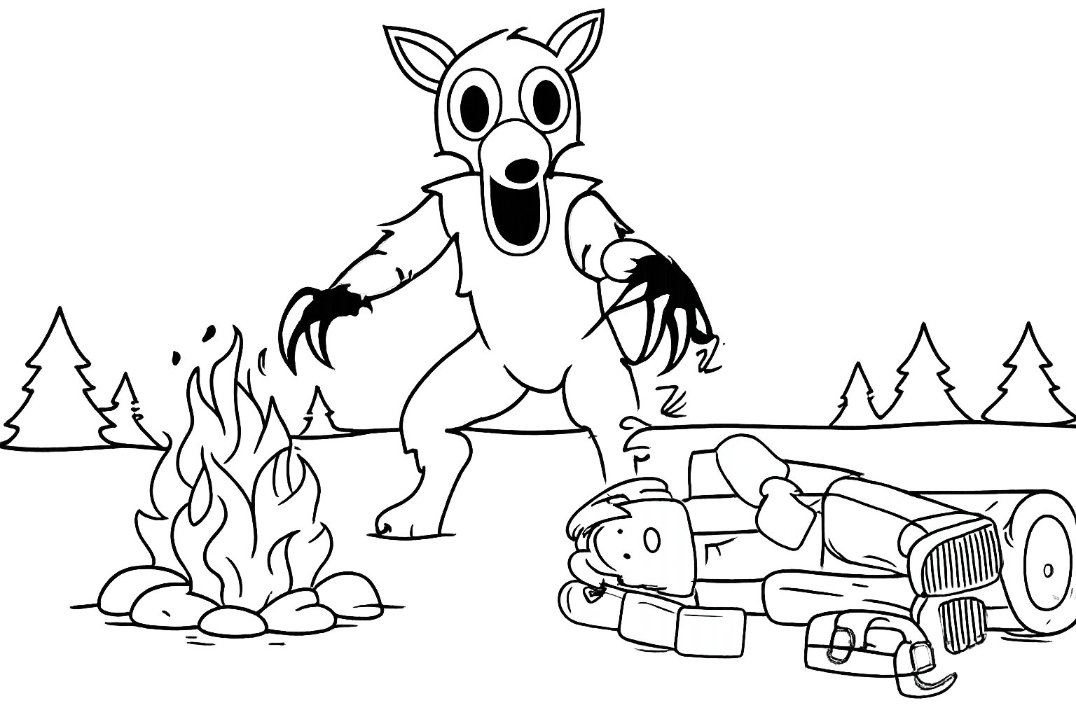 99 Nights in the Forest coloring page line art