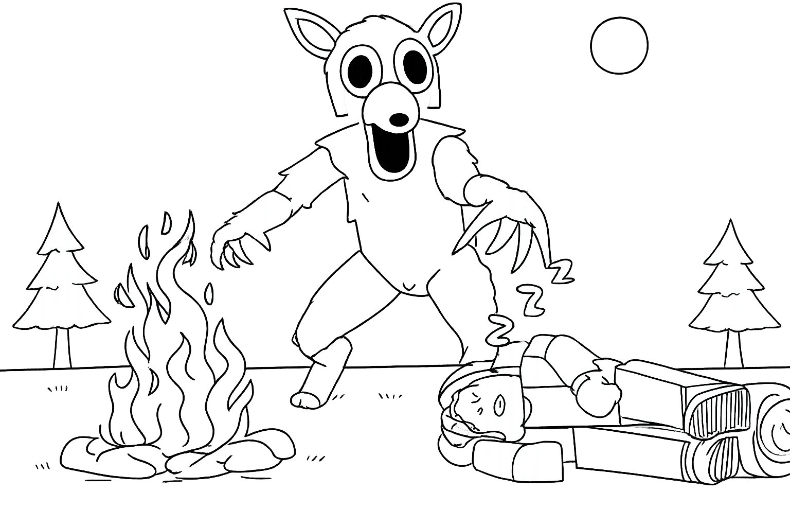 99 Nights in the Forest coloring page line art