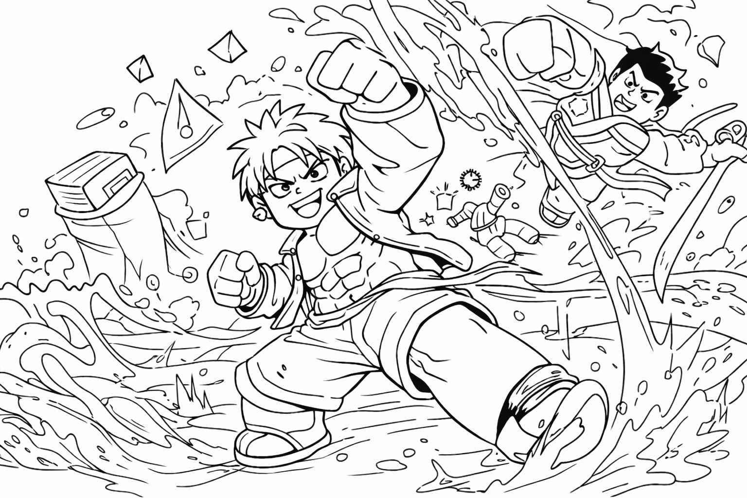 blox fruits roblox kleurplaat - zwart-wit lijntekening