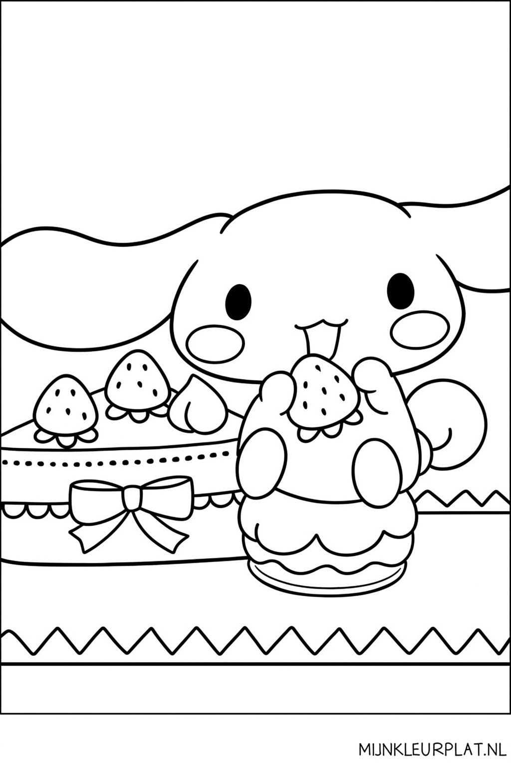 Plantilla de Coloreado Gratis Cinnamoroll - Variante 2 Plantilla de Coloreado para Niños