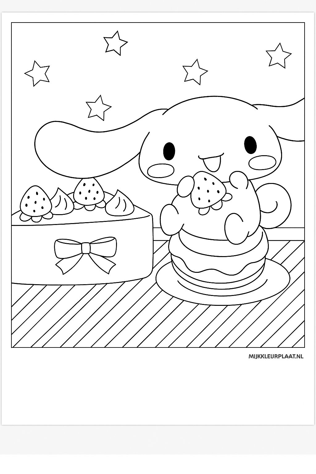 Plantilla de Coloreado Gratis Cinnamoroll - Variante 4 Plantilla de Coloreado para Niños