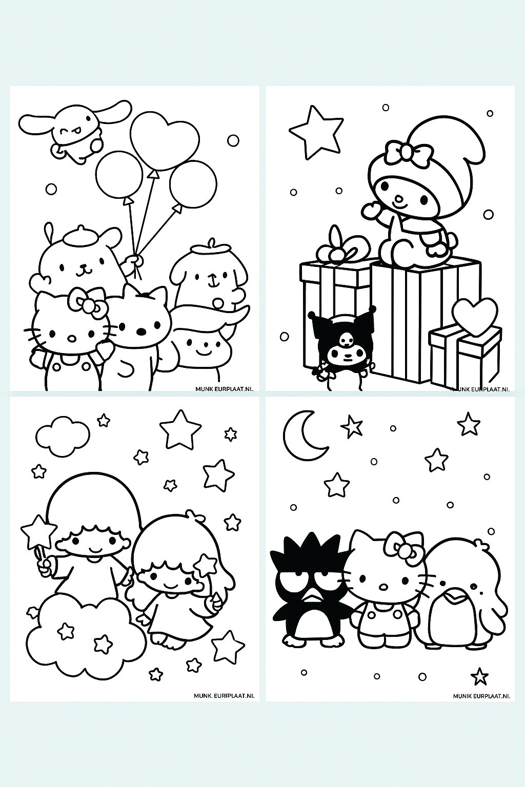 Plantilla de Coloreado Gratis Sanrio - Variante 1 Plantilla para Niños