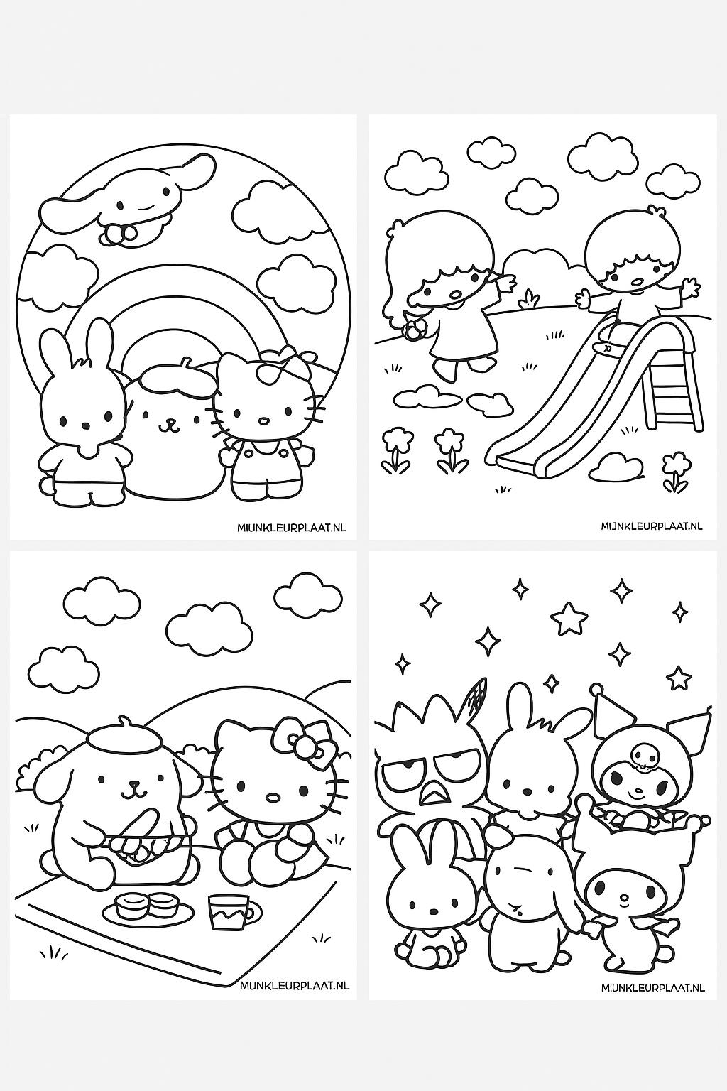 Plantilla de Coloreado Gratis Sanrio - Variante 2 Plantilla para Niños