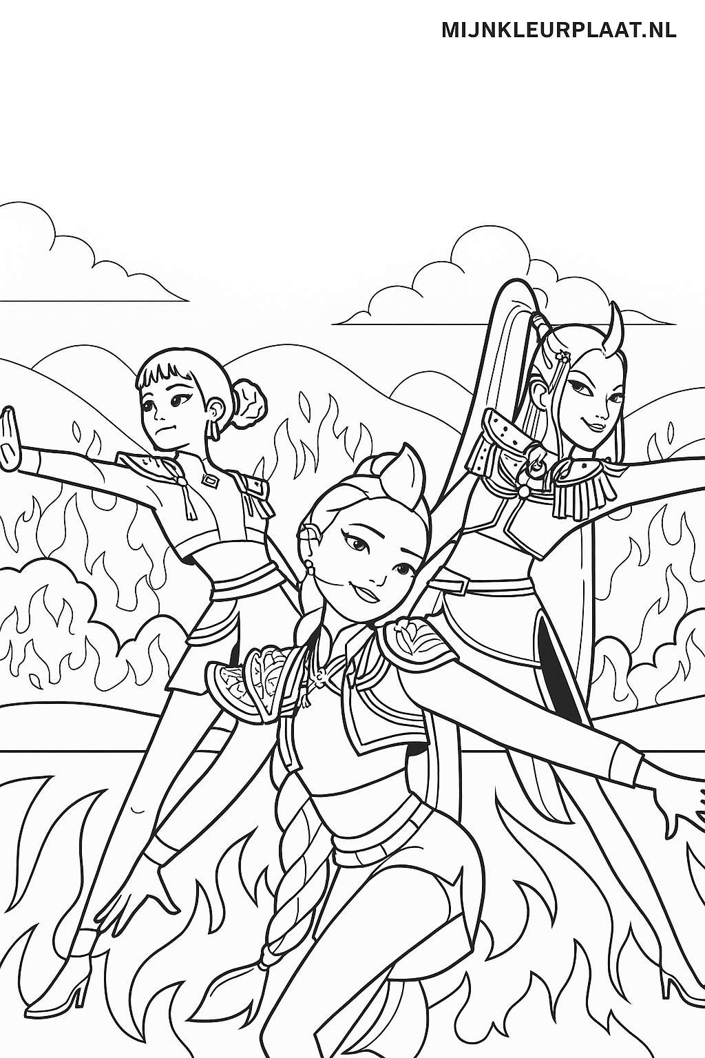 Golden Demon Hunters Variant 1 coloring page for children