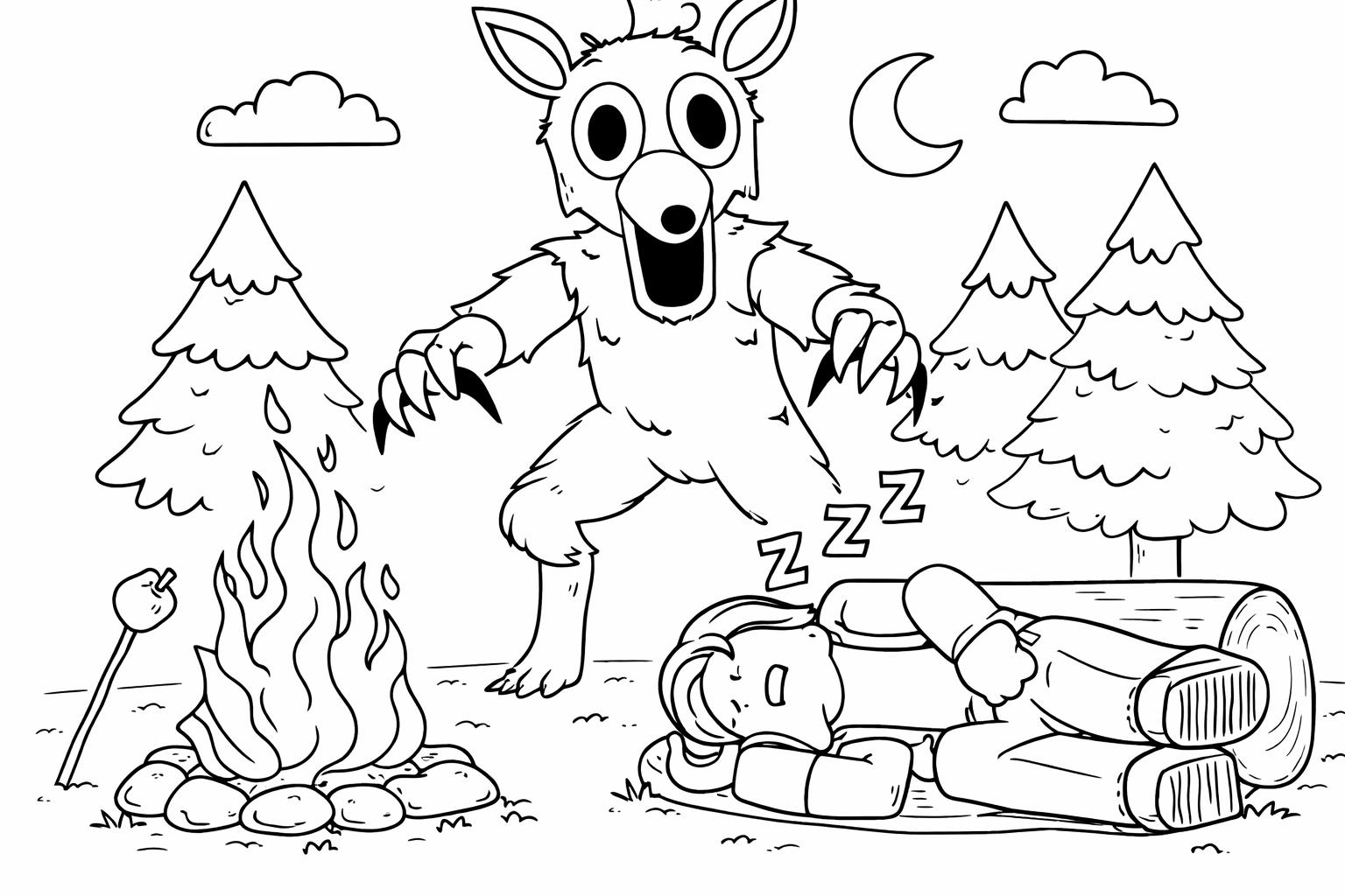 99 Nights in the Forest coloring page line art