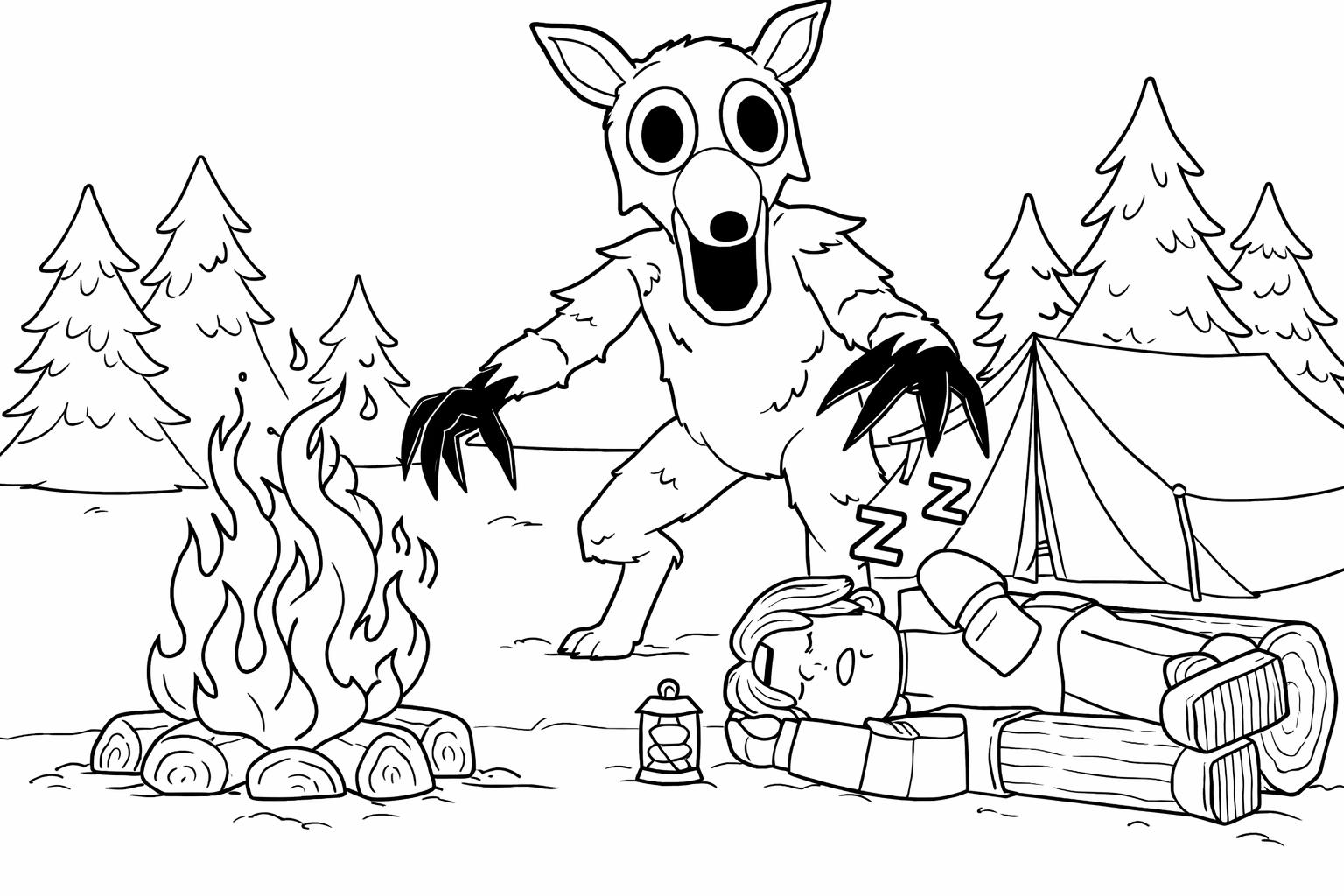 99 Nights in the Forest coloring page line art