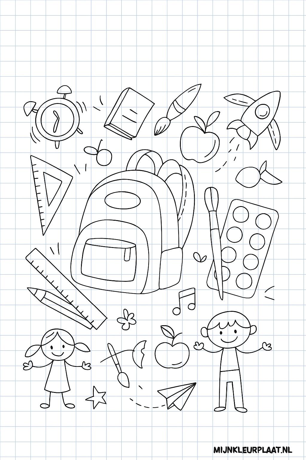 Back To School Variant 4 coloring page for children