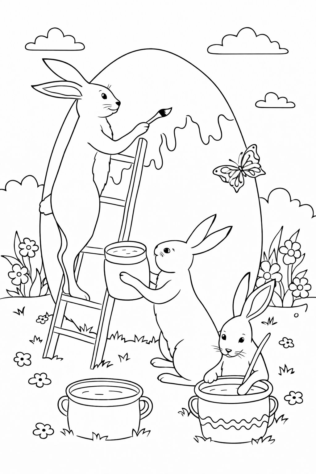 Coloriage Paas Haas dessin au trait