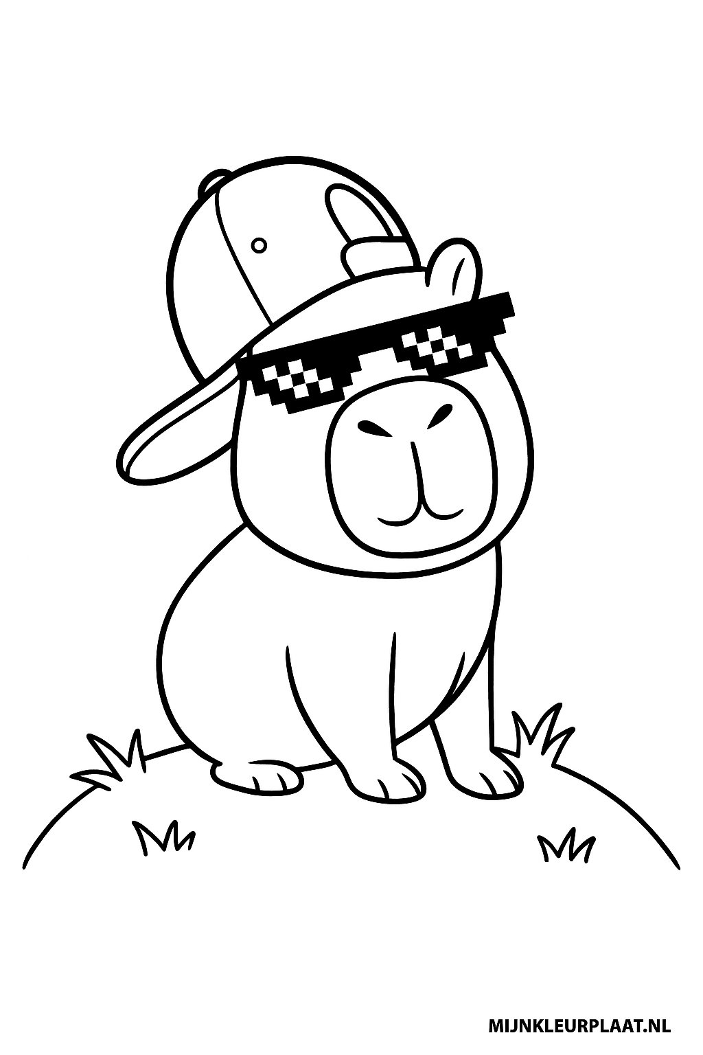 Plantilla de Coloreado Gratis de Capibara - Variante 1 Plantilla para Niños