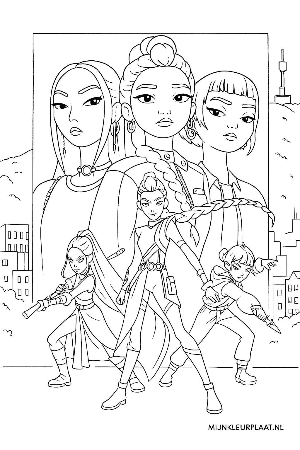 Demon Hunters Variant 2 coloring page for children