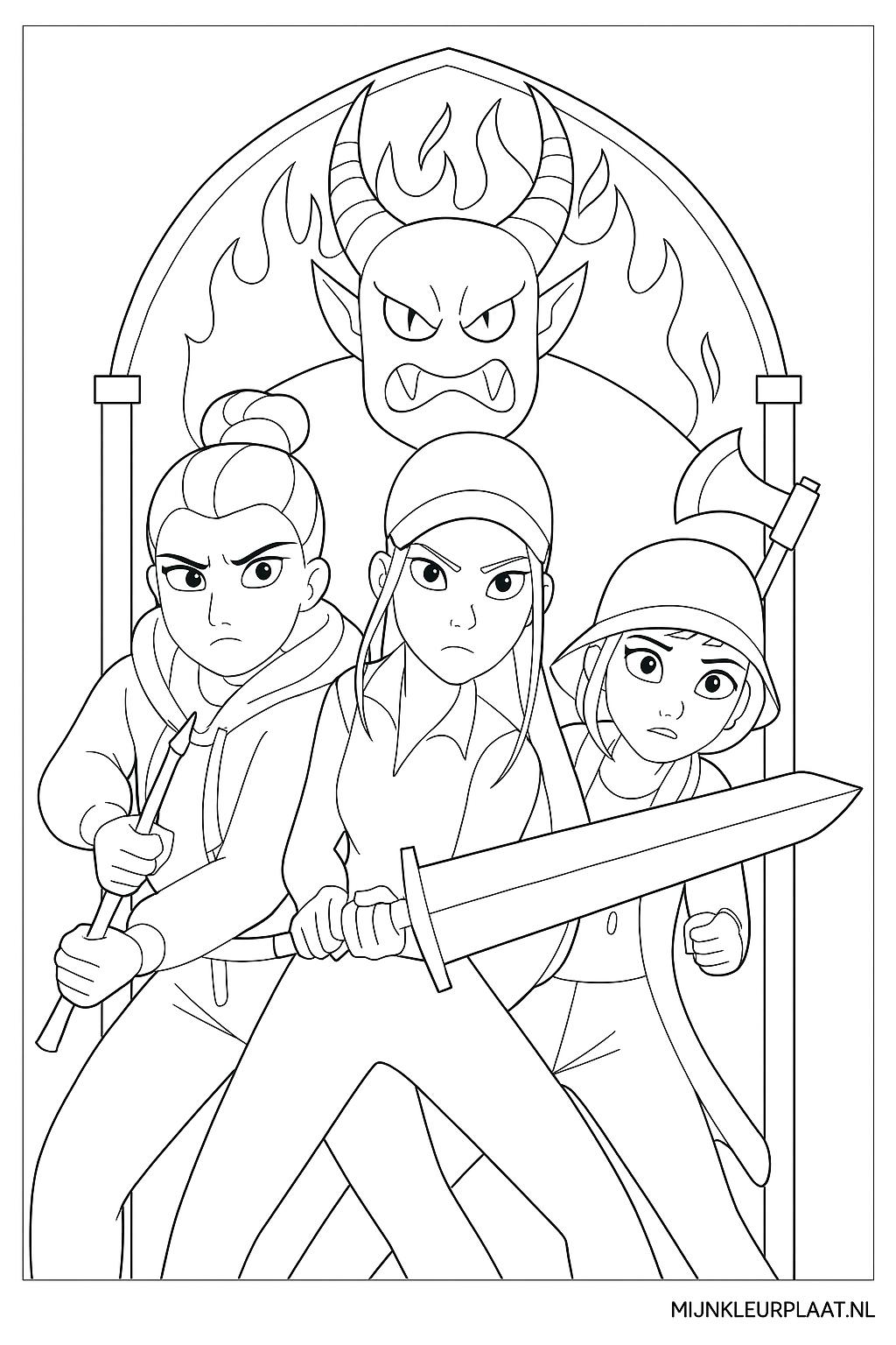 Demon Hunters Variant 2 coloring page for children
