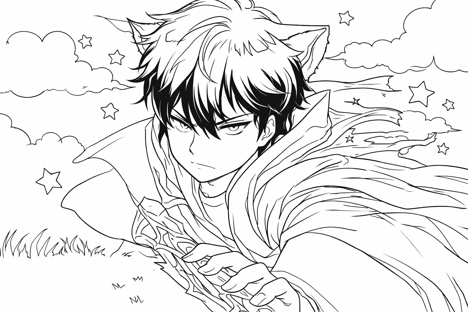 Anime Vanguards coloring page line art