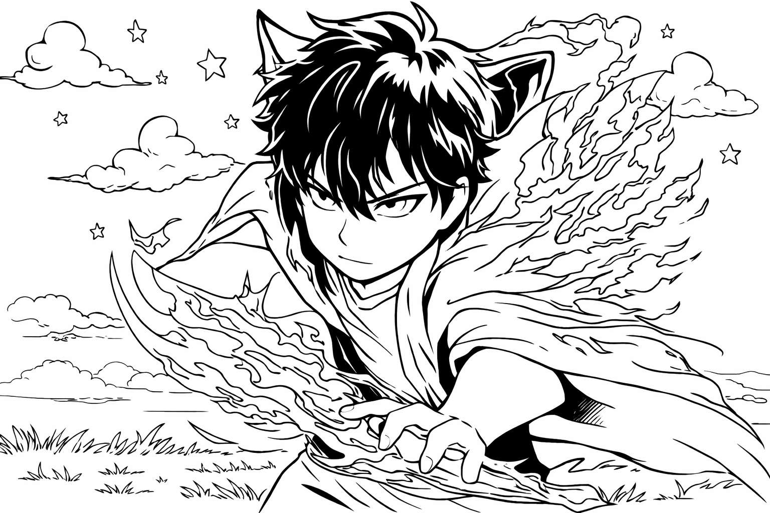 Anime Vanguards coloring page line art