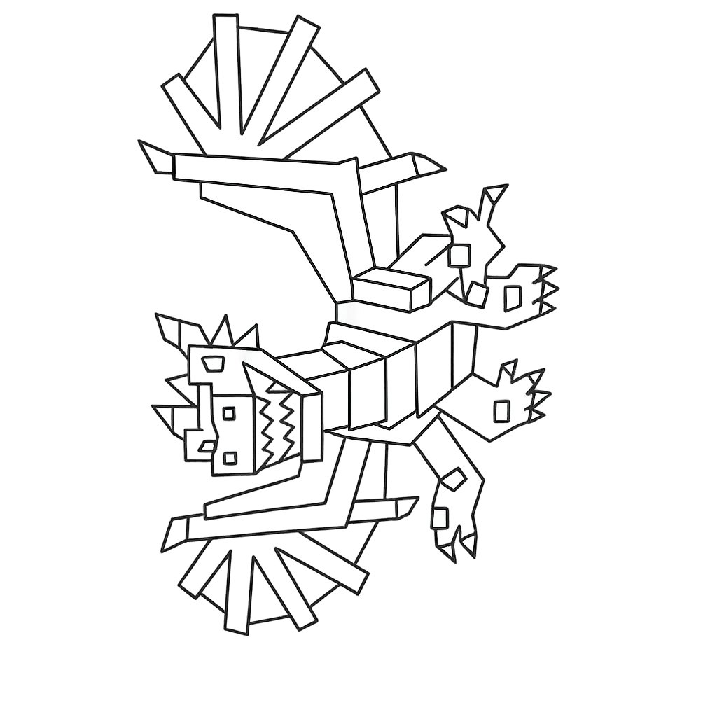 Kleurplaat van dragon cannelloni, variant 4