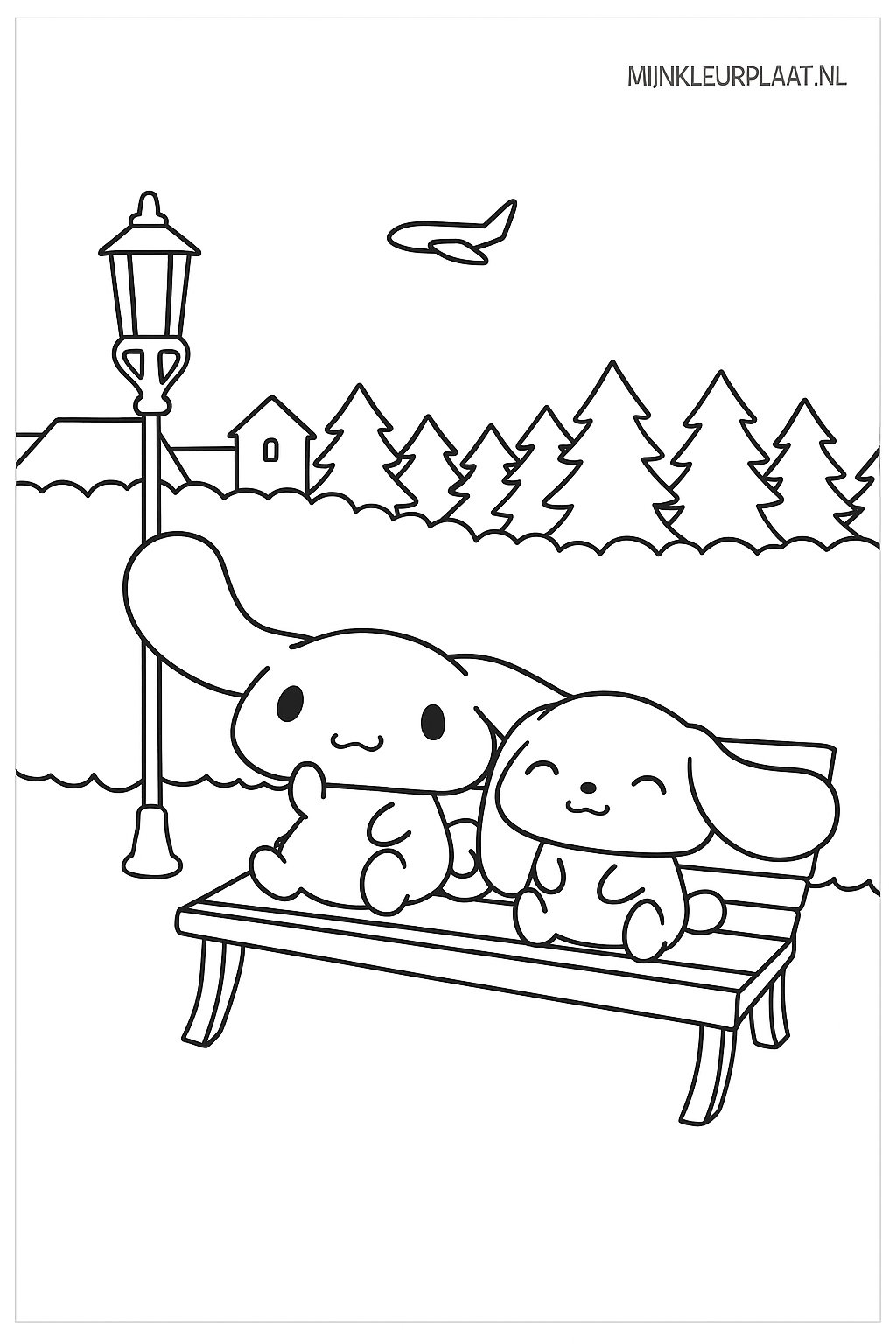 Plantilla de Coloreado Gratis Cinnamoroll - Variante 2 Plantilla de Coloreado para Niños