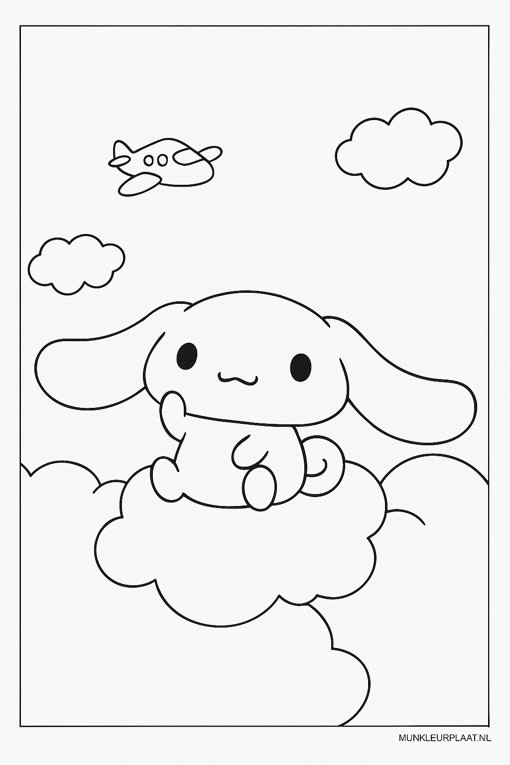 Plantilla de Coloreado Gratis Cinnamoroll - Variante 3 Plantilla de Coloreado para Niños