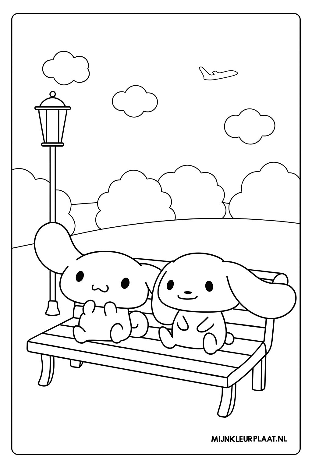 Plantilla de Coloreado Gratis Cinnamoroll - Variante 4 Plantilla de Coloreado para Niños
