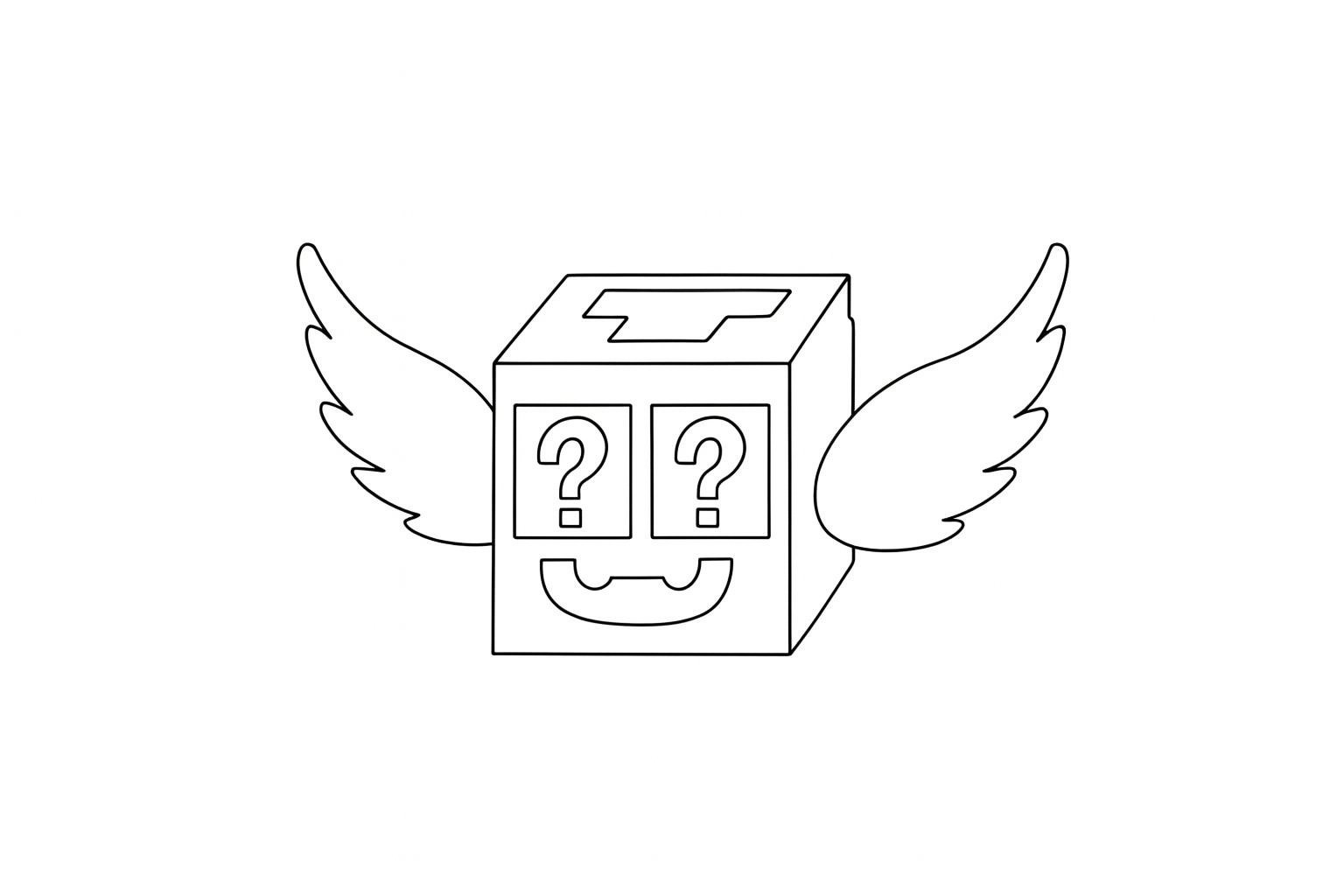 Kleurplaat van brainrot god lucky block, variant 4