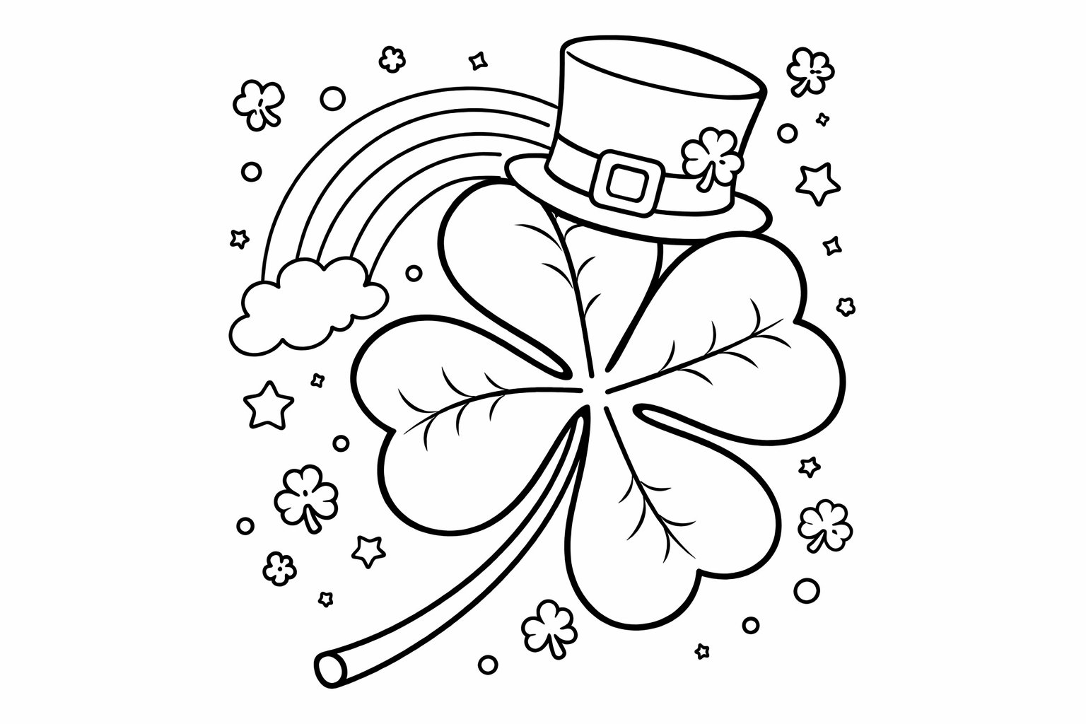 Coloriage st patrick's day dessin au trait