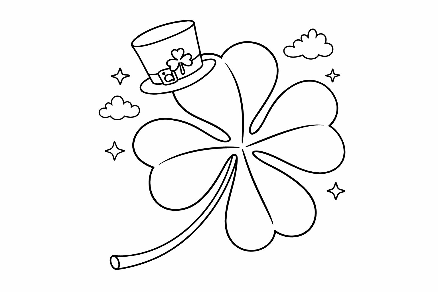Coloriage st patrick's day dessin au trait
