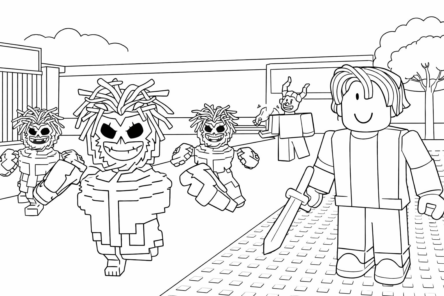 Steal a Brainrot Roblox coloring page line art