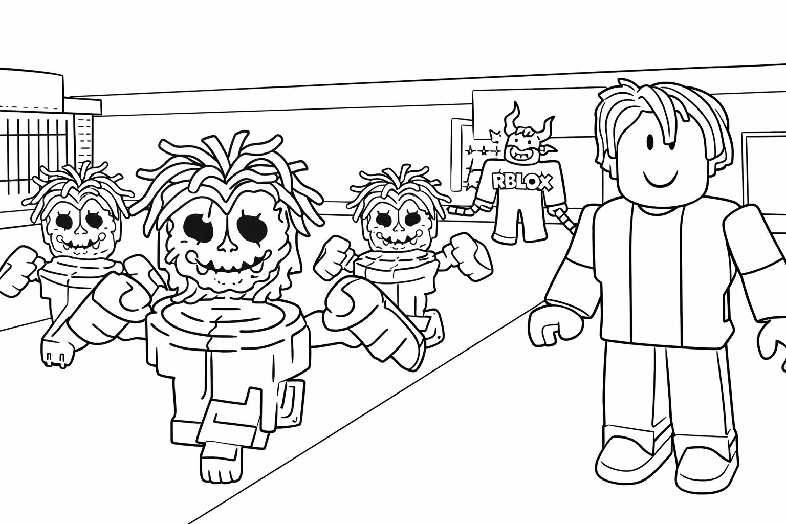 Steal a Brainrot Roblox coloring page line art
